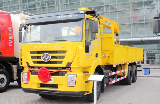 Liftgewicht 12 ton Gebruikte vrachtwagen kraan Hongyan 290hp Vlak dak