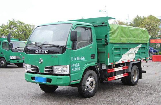 Gebruikte vrachtwagen 4*2 Dongfeng Kleine dumptruck Groen Kleur Eenrijzige cabine handleiding