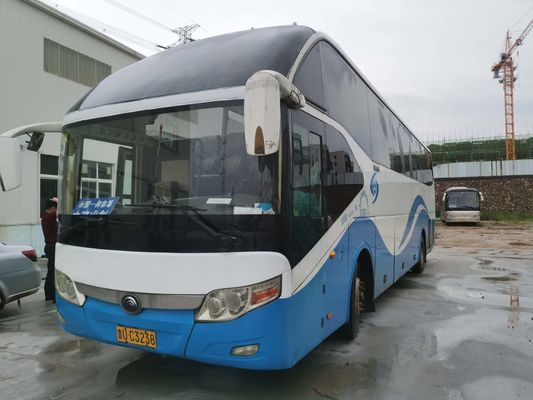 55 Zetels 6 Band 6050mm Wielbasis Gebruikte Yutong-de Naakte Verpakkings Dubbele Deuren van de Bussen Linkeraandrijving met ABS