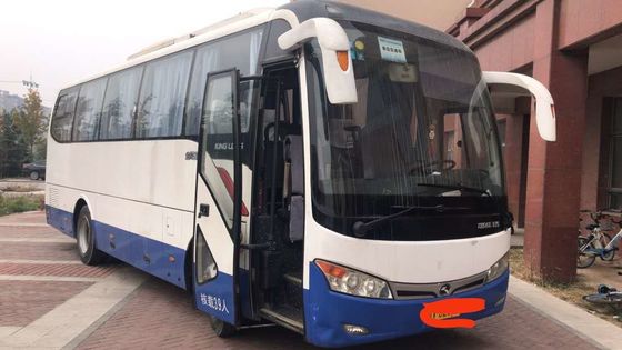 Het Kinglongmerk gebruikte de Handbus XMQ6898 39seats van Sencond van de Reisbus met AC de Achter Goede Voorwaarde van de Motor Blauwe en Witte Kleur