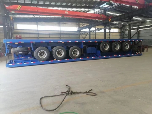 Nieuwe tri-As 40 Ton van de Chassis Flatbed Semi Vrachtwagens van de Voetcontainer Aanhangwagen