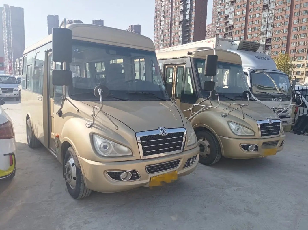 Vensters 14 Zetels Gebruikte Dongfeng Mini Bus EQ6550 van tweede Handmini van front engine folding gate slidng