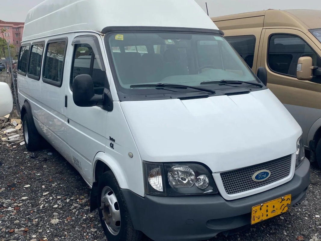 Gebruikte Mini Bus-EURO IV 17 Zetels Hoog Dak Front Engine 6 meet Glijdende Venster Tweede Hand Ford Tansit JX6600