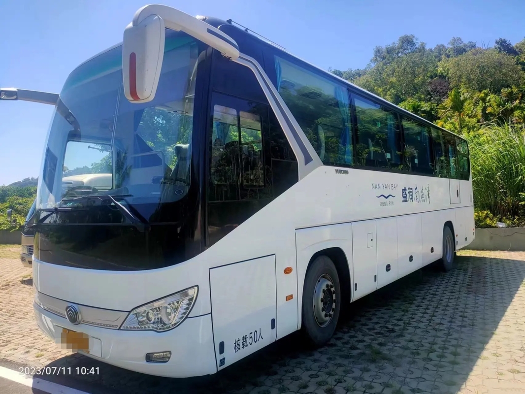 De gebruikte Passagier traint de Bladlente 50 van de de Motor Linkeraandrijving van Zetels de Dubbele Deuren Zeldzame van de Handyutong 2de Bus ZK6119