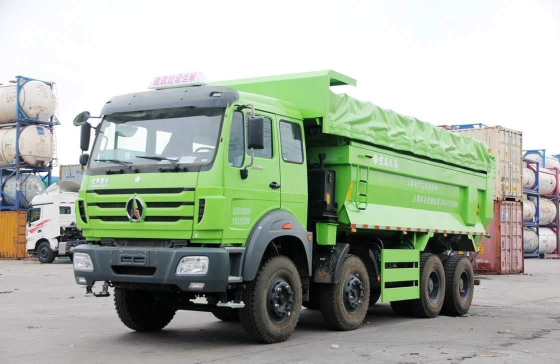 Beiben 8x4 Muck Tipper Gebruikte zware vrachtwagens Eenvoudige en halve rij cabine 12 banden