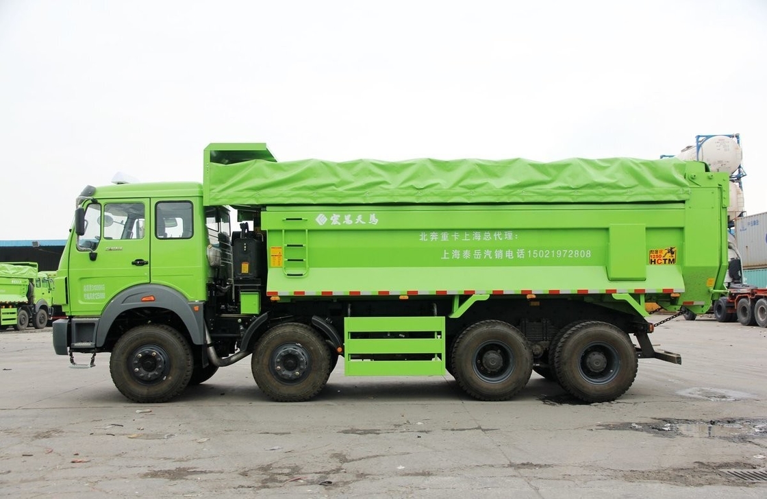 Beiben 8x4 Muck Tipper Gebruikte zware vrachtwagens Eenvoudige en halve rij cabine 12 banden