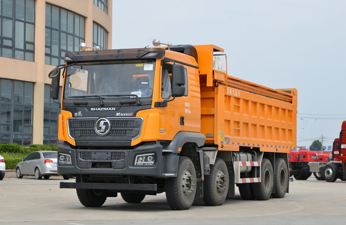 Gebruikte 8*4 dump truck te koop Shacman 430 pk CNG motor M3000S 11 meter lang A/C