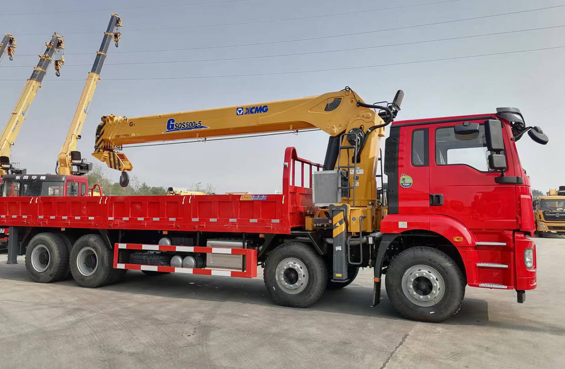 20 ton vrachtwagen gemonteerde kraan Shacman 8×4 Flat bed box 5 sectie arm 23,7 meter lang