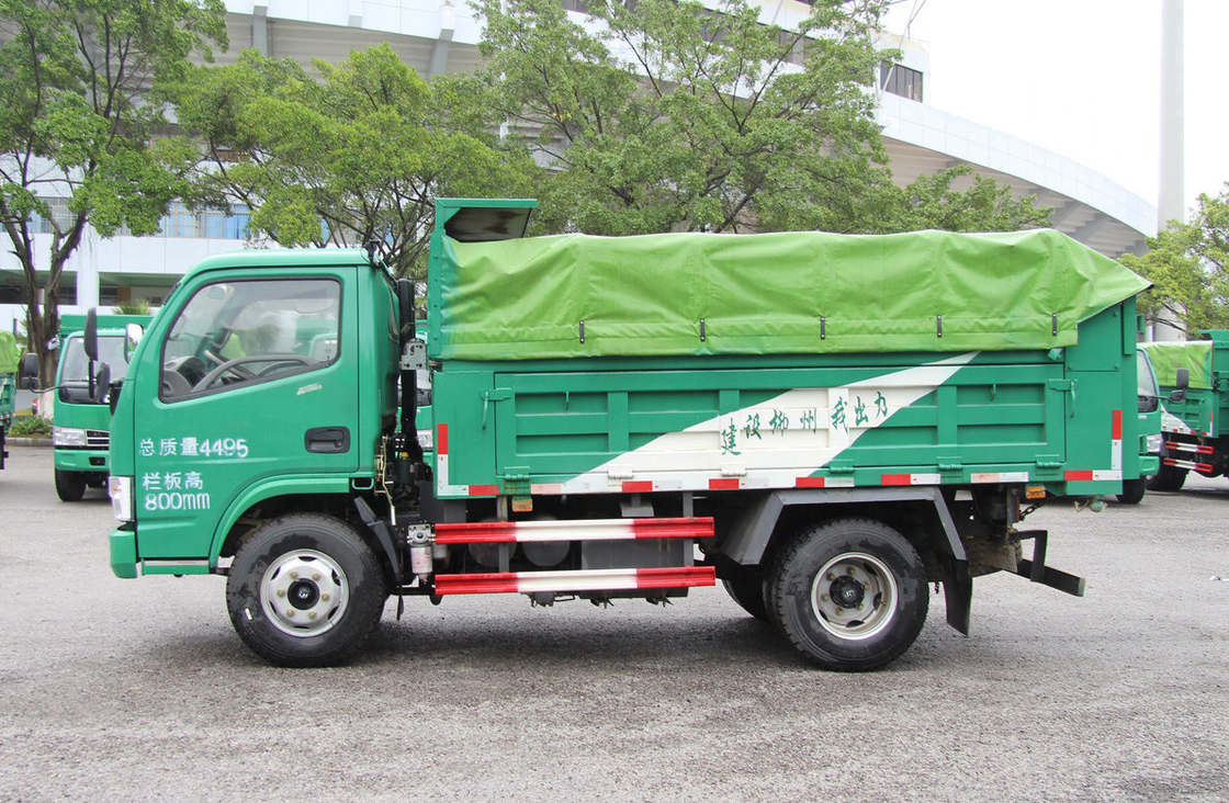 Gebruikte vrachtwagen 4*2 Dongfeng Kleine dumptruck Groen Kleur Eenrijzige cabine handleiding