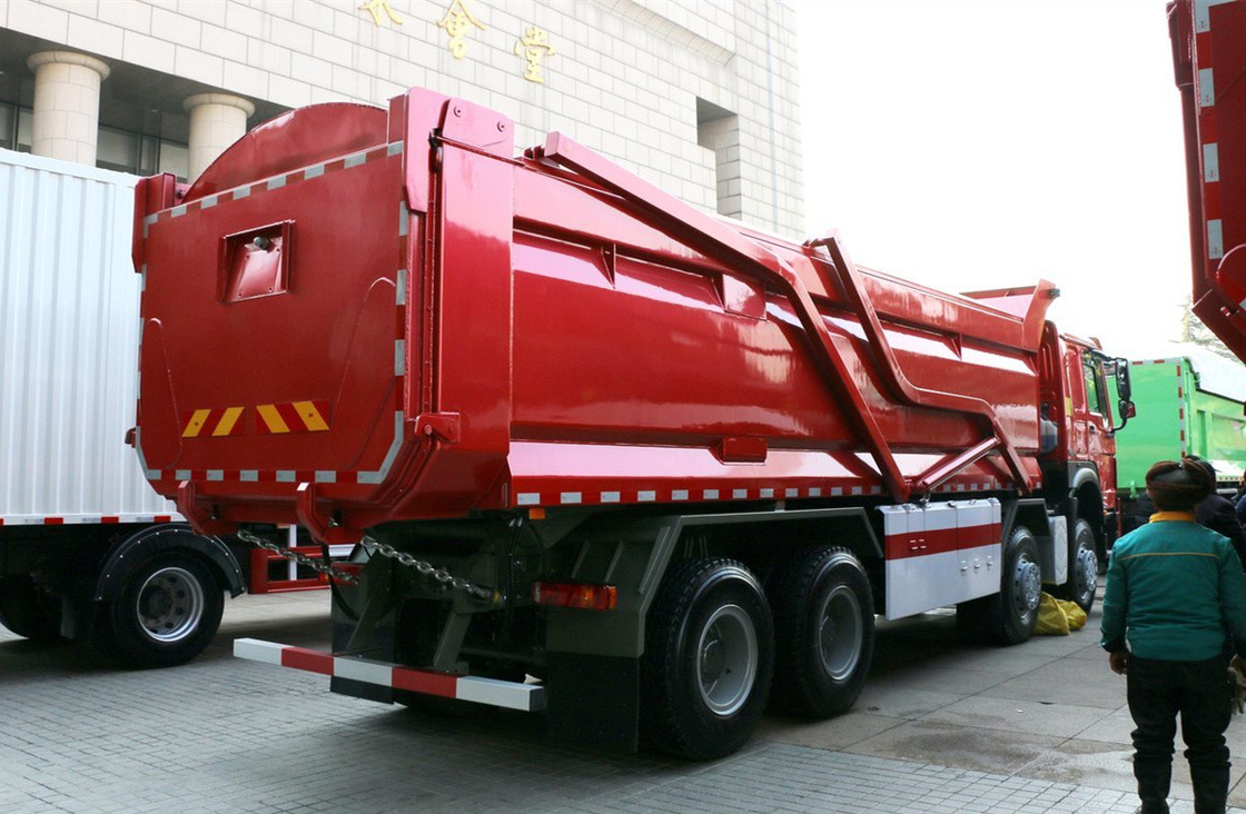 Gebruikte dumptruck 8×4 aandrijflijn 12 banden transportcomposite HW76 cabine plat dak