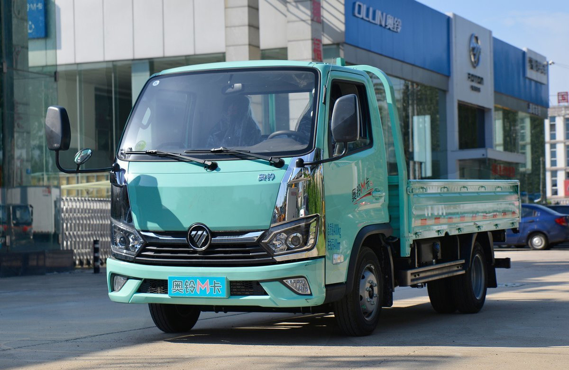 Gebruikte vrachtwagen met een enkele cabine Foton lichte vrachtwagen platte bed 3,7 meter lang Doule achtertesten