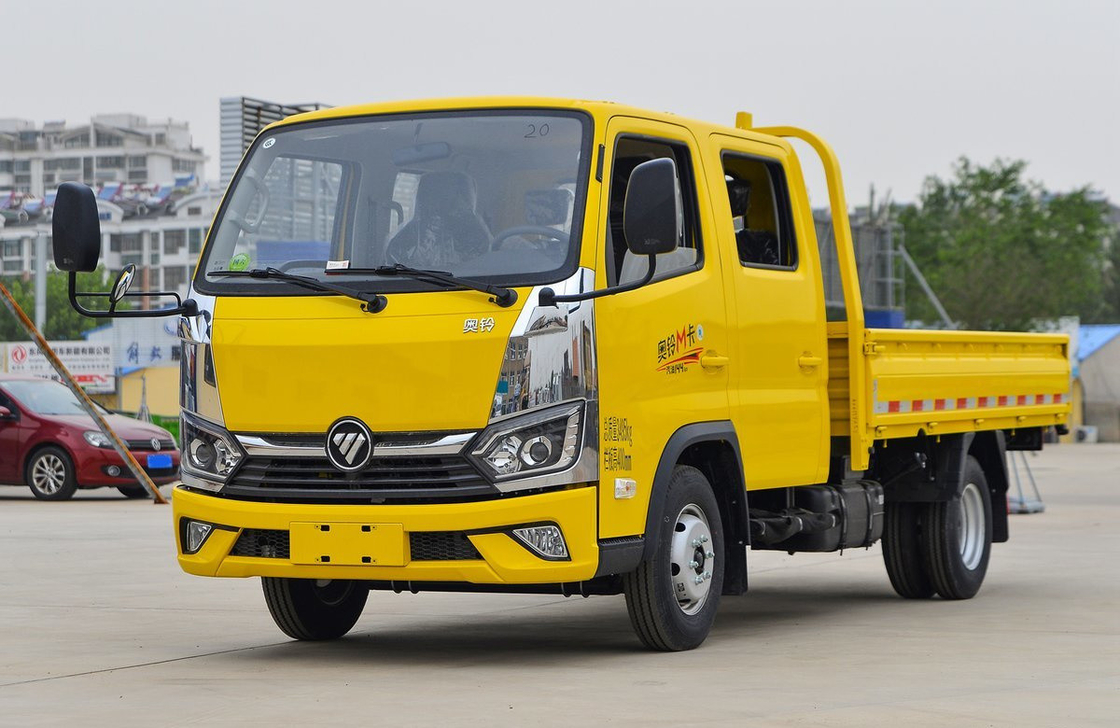 Truck Bed Box Foton Kleine Truck Dubbele rij 5 zitplaatsen Kabine Benzinemotor 6 banden LHD