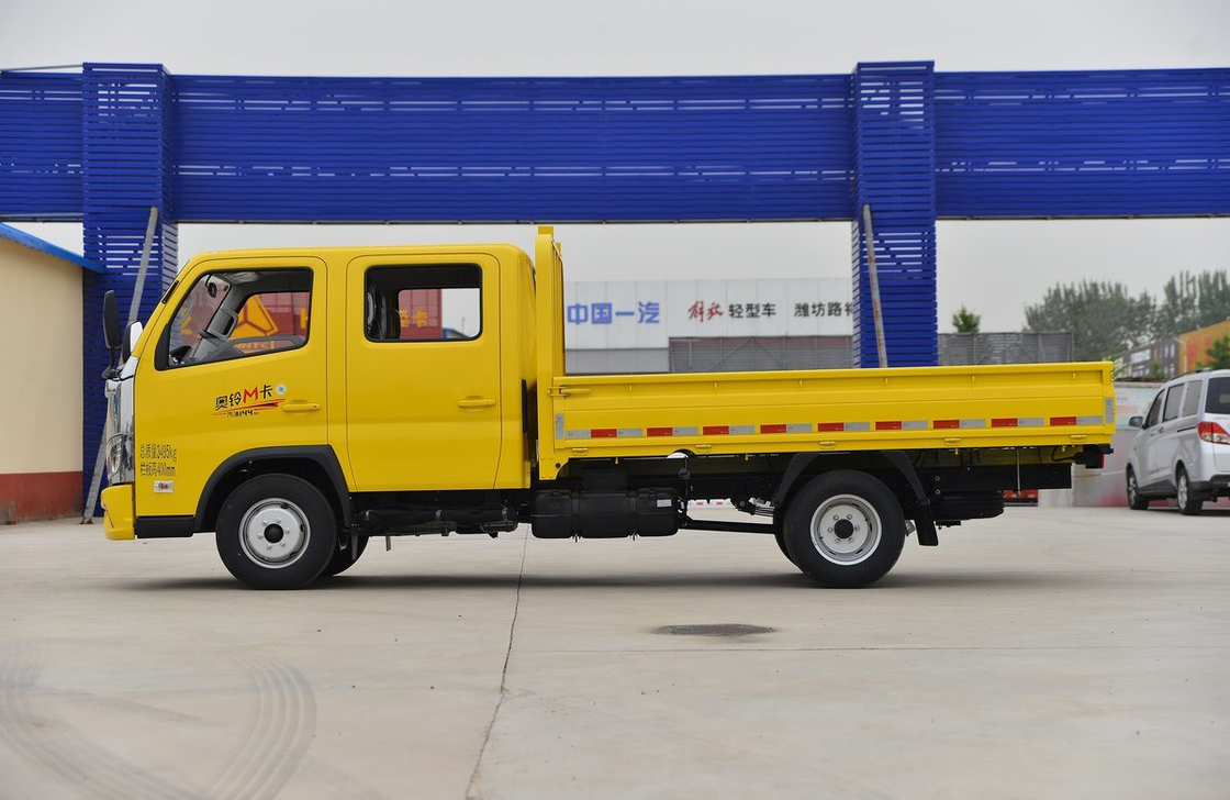 Truck Bed Box Foton Kleine Truck Dubbele rij 5 zitplaatsen Kabine Benzinemotor 6 banden LHD