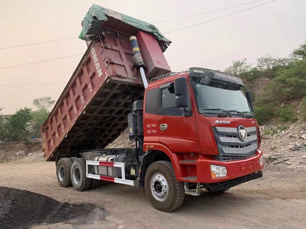 Gebruikte vrachtwagens met prijzen 10 wielen Foton dumper laden 30 ton grote emmer met deksel