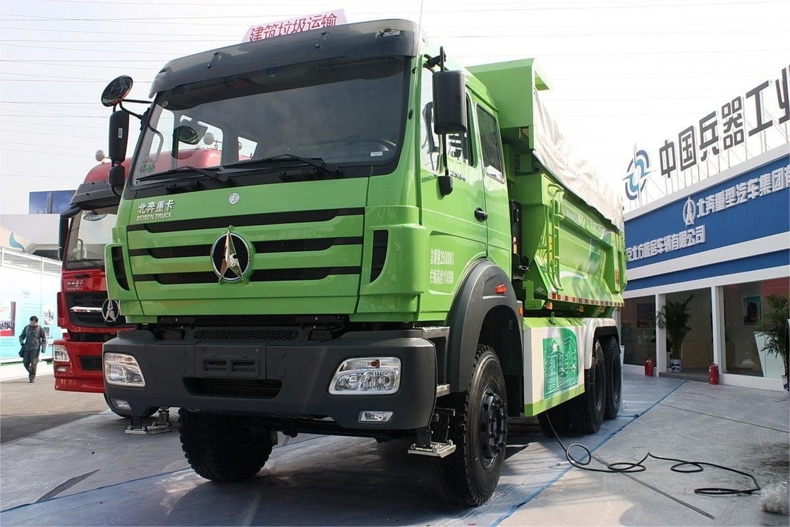 Beiben Zware Truck 336HP 6X4 5,6m Diesel 12 versnellingen U-vormige Muck Truck Met Tarpaulin Cover