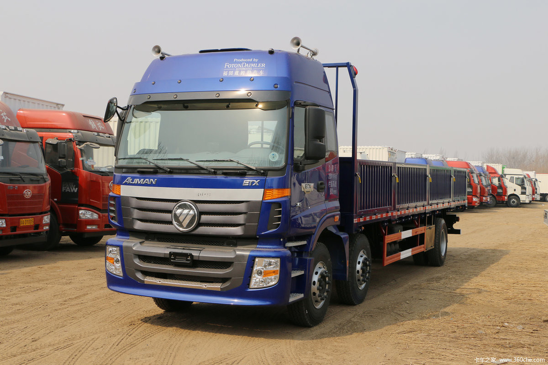 6 serie zware vrachtwagen Foton Auman Flatbed Truck Diesel 8-speed 245HP 6X2 9,53m Blauw lichaam