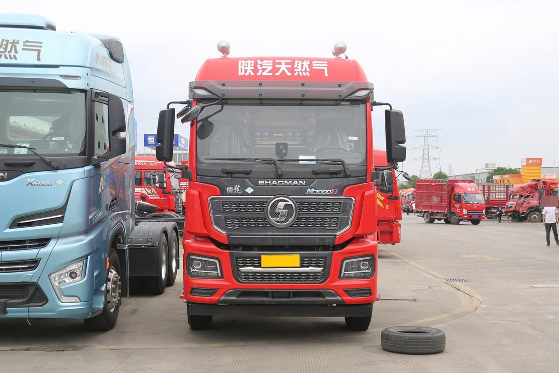 Eén rij halve stoel Weichai motor 460 pk 6x4 hoog dak CNG tractor Shacman zware vrachtwagen