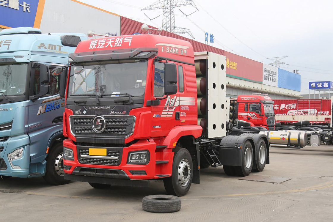 Eén rij halve stoel Weichai motor 460 pk 6x4 hoog dak CNG tractor Shacman zware vrachtwagen