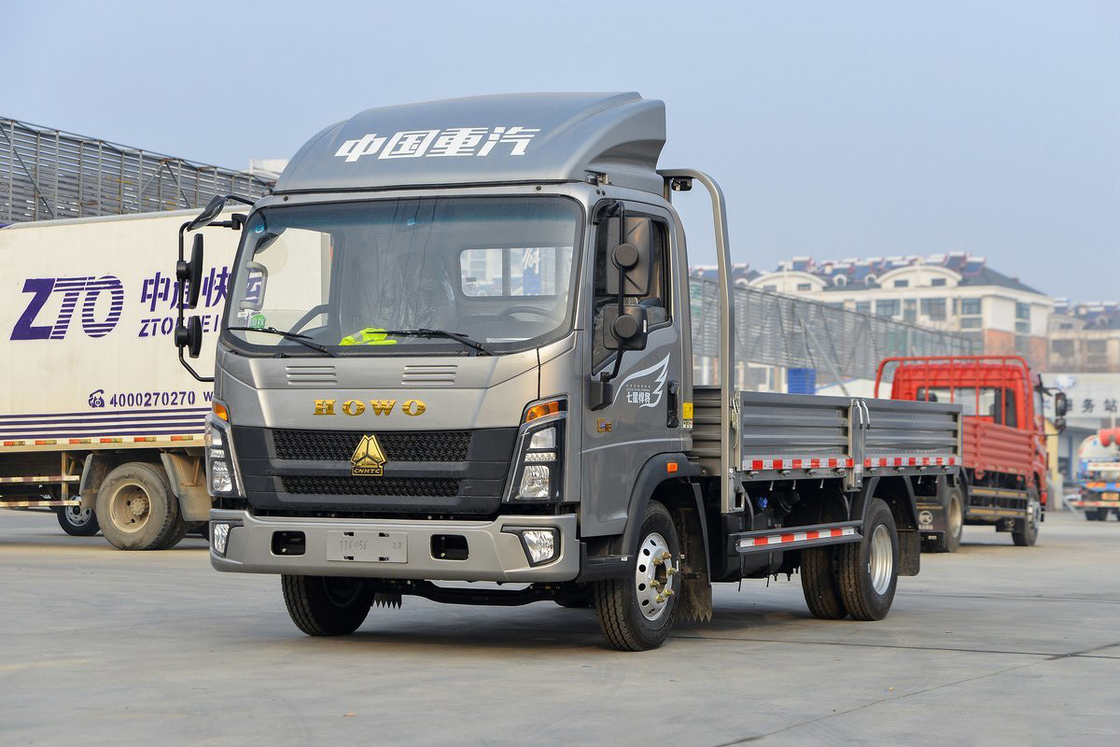 Sinotruk Howo lichte vrachtwagen Titan serie 150 pk 4,15m Single Row hek zilveren lichaam Single Row stoelen
