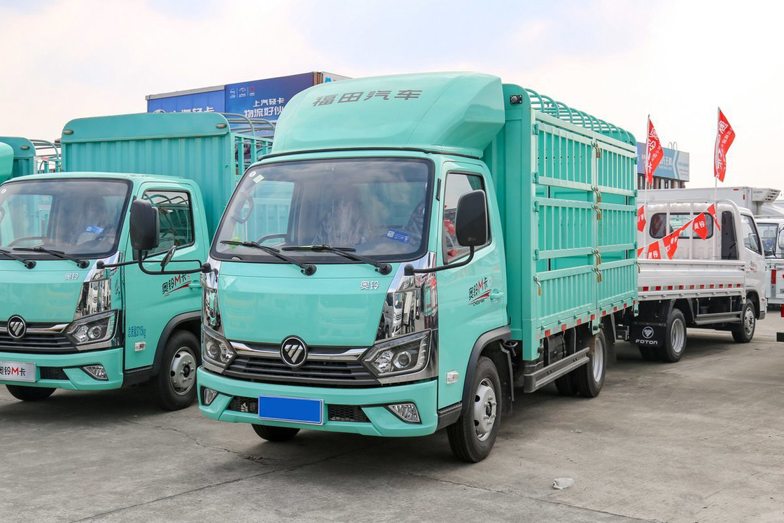 Foton Auman Mini Truck 2.0L 127HP CNG 3.815m Hoog dak deflector hek Truck schokabsorberende stoelen