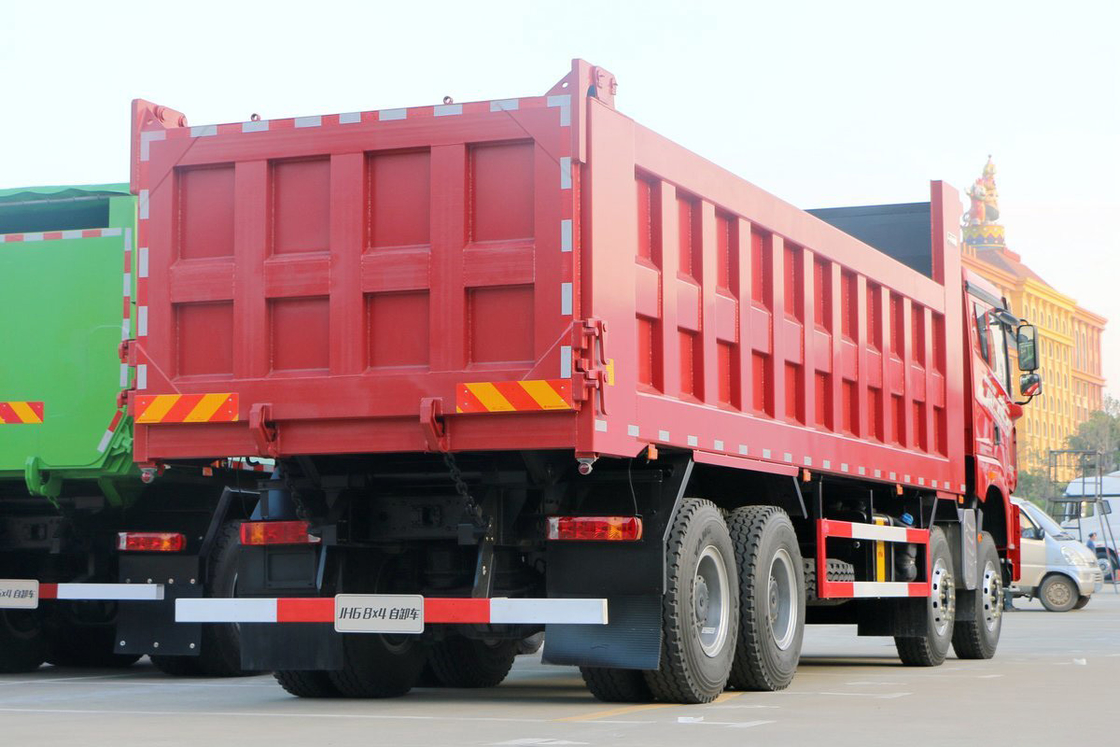 Flat Top Half Cab JH6 Zware Truck Diesel 430 Hp 8X4 8,2m Qingdao Jiefang Dump Truck