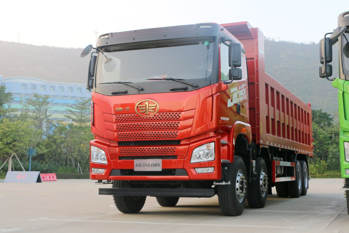 Flat Top Half Cab JH6 Zware Truck Diesel 430 Hp 8X4 8,2m Qingdao Jiefang Dump Truck
