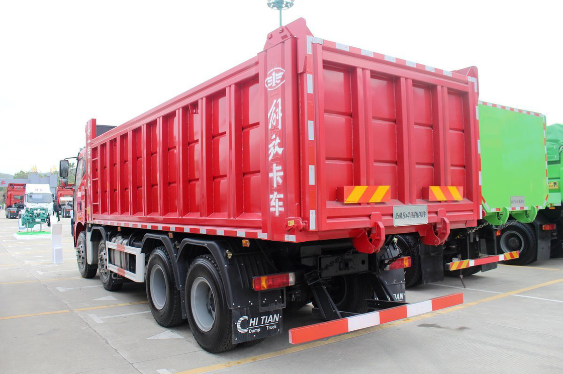FAW Jiefang Dump Truck J6M Zware Truck Diesel 350 pk Flat Top Single Row Seat 8X4 6,5m Achterste Flip Cargo Box