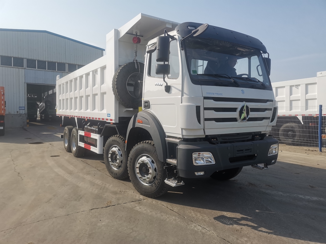 Brandnieuwe dumptruck Beiben 8*4 Witte kleur Weichai 380 pk Turbo Euro 2 Gebruik in Afrika