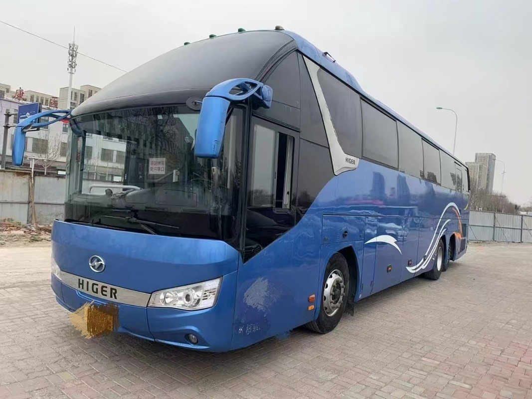 Coach Bus Tweedehands Higer KLQ6132 Weichai 375hp Dubbel Diff Bus 56 zitplaatsen Dubbel Achterste Alxe Lux Transport