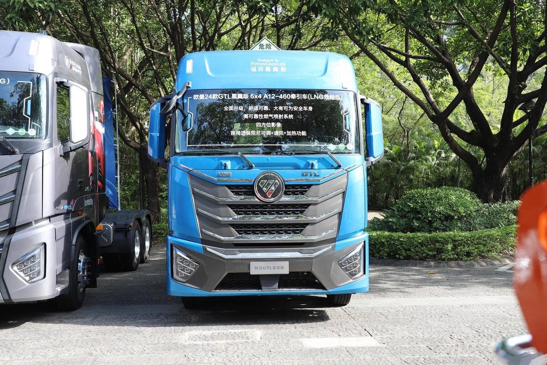 Gebruikte lage prijs trekkerkop Foton Horse 6*4 aandrijflijn 460 pk Cummins motor LNG hoge dakcabine met slaper