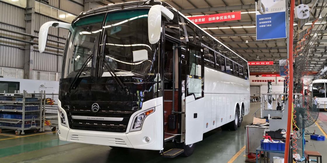 Het nieuwe Merk Dubbel Axle Euro II Diesel Reisbus Front Cummins Engine Buses 58-70 Zetels gebruikte Gouden Draak XML6125
