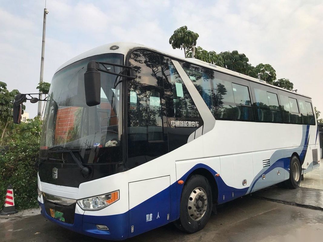Het olie-elektrische Hybride Dubbele de Deurenleer Seat van de Elektrisch voertuigwp Motor 155kw gebruikte Bus Bus Zhongtong LCK6101 47Seats