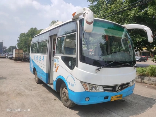 Gebruikt Shuttle Vans Floding Deur 19 Zetels Witte Kleur 6 Meter Voor Motor Met A/C 2e Hand Dongfeng Bus EQ6608