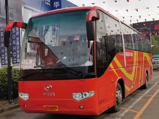 2de Handbus Middle Passenger Door 51 Zetels Rode Kleur 10,5 Meters van Yuchai Motor de Gebruikte Hogere Busklq6109