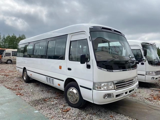 Gebruikte Coaster Bus Mudan Minibus 30 zitplaatsen Rechtsrijden Gebruik in Tanzania Leaf Spring Voor slechte weg